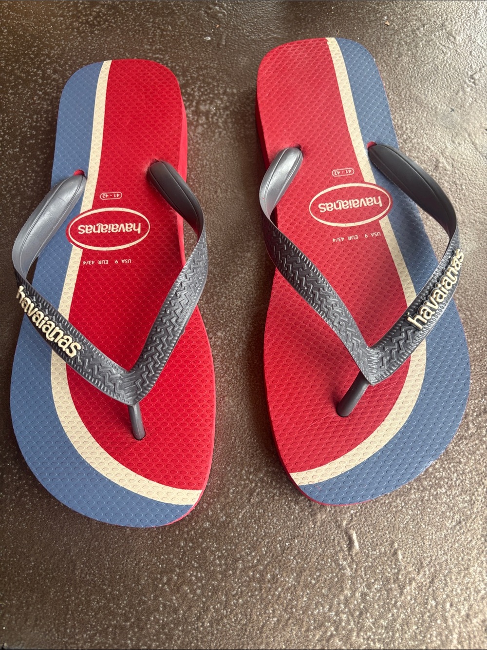 Havaianas Red Blue White Stripe Women's Flip Flops